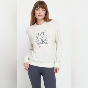 Spiritual Gangster White Graphic Sweatshirt "Let Your Soul Shine"